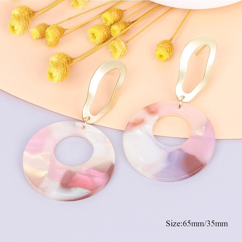 Multicolor Bohemian Fashion Statement Dangle Drop Acrylohrringe