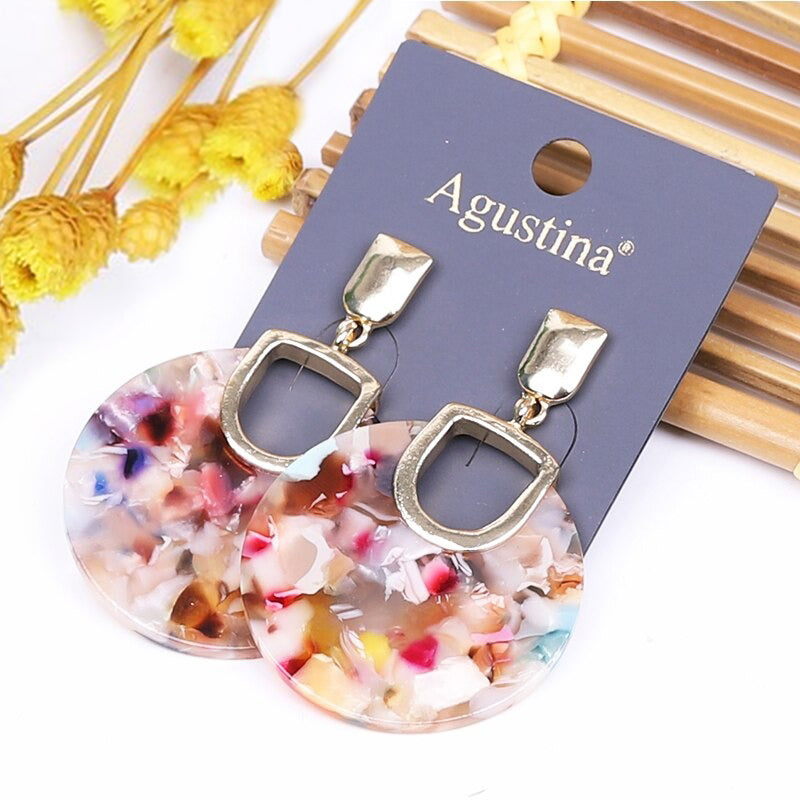 Multicolor Bohemian Fashion Statement Dangle Drop Acrylohrringe