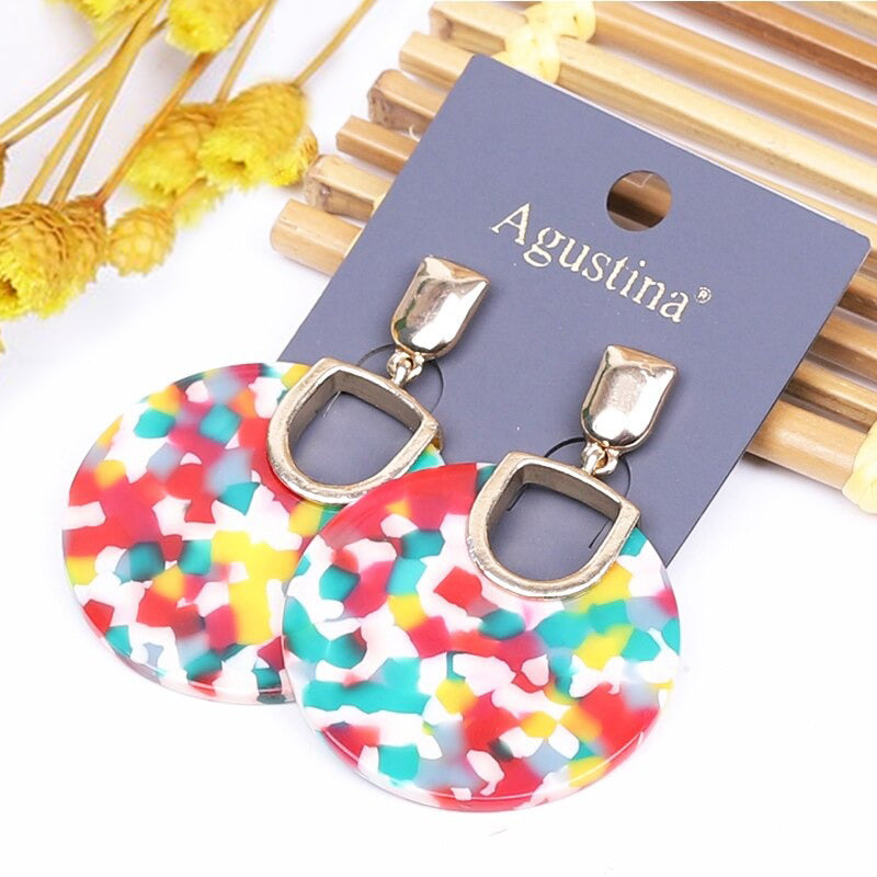 Multicolor Bohemian Fashion Statement Dangle Drop Acrylohrringe