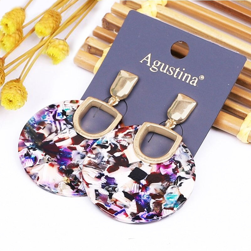 Multicolor Bohemian Fashion Statement Dangle Drop Acrylohrringe