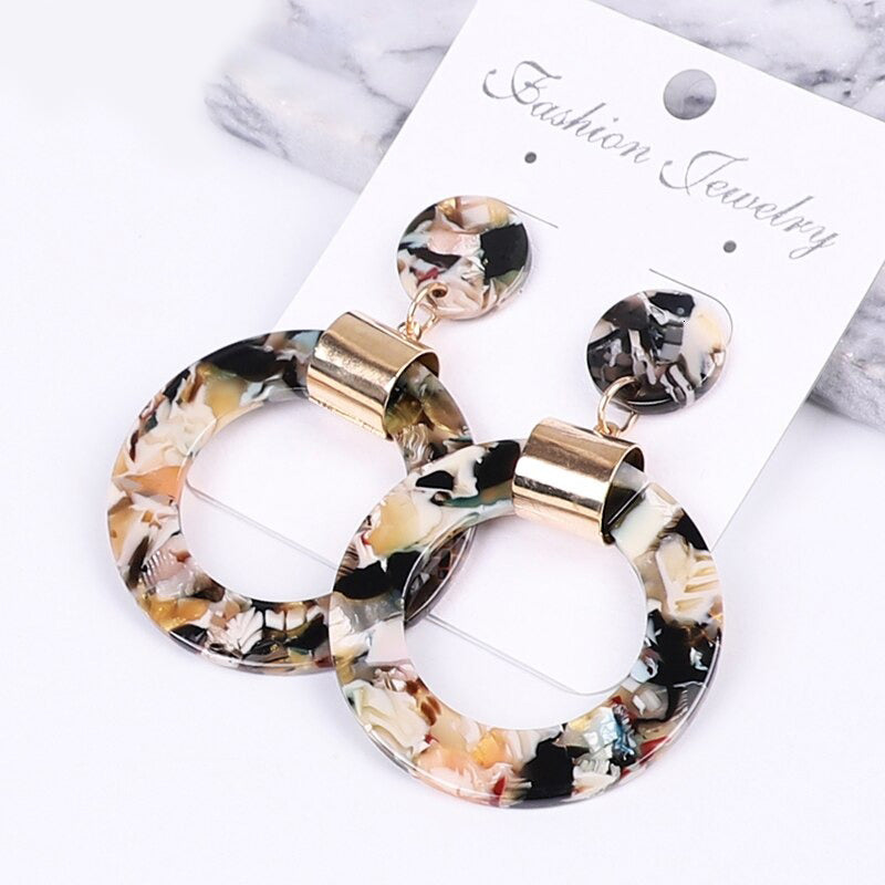 Multicolor Bohemian Fashion Statement Dangle Drop Acrylohrringe