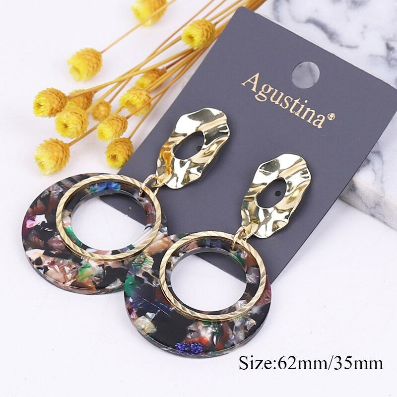Multicolor Bohemian Fashion Statement Dangle Drop Acrylohrringe