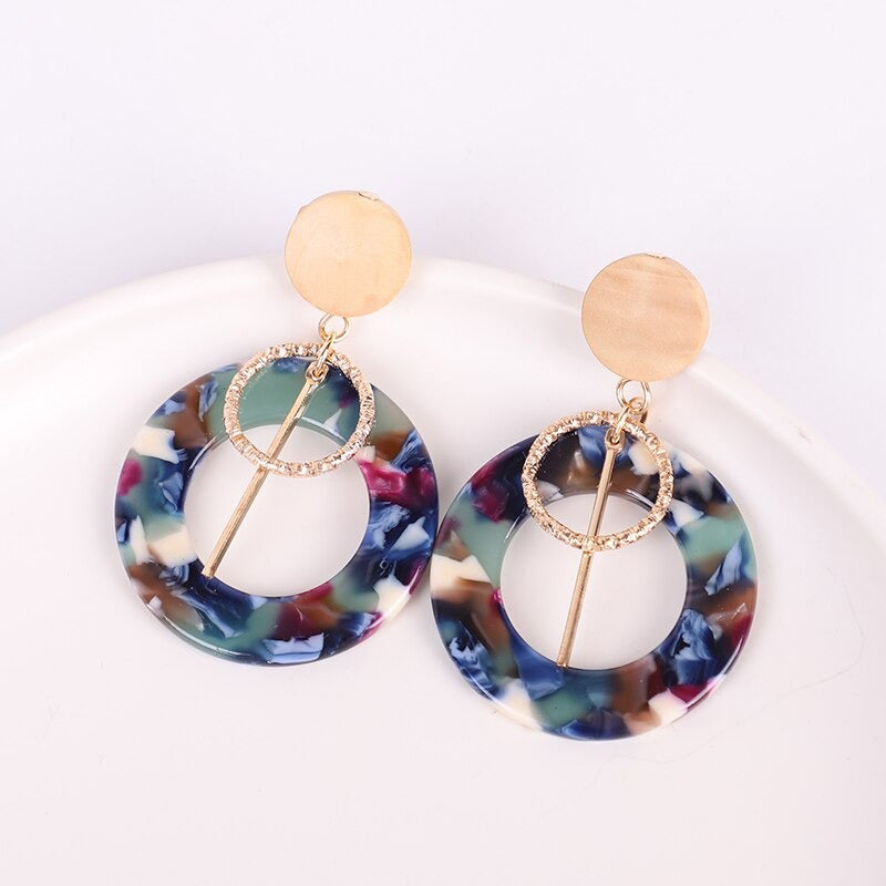 Multicolor Bohemian Fashion Statement Dangle Drop Acrylohrringe