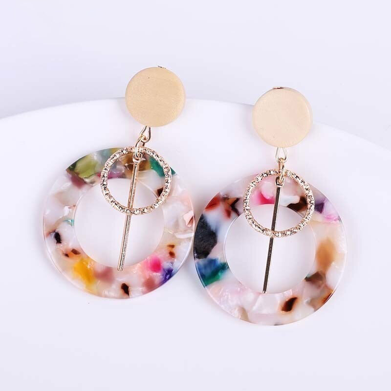 Multicolor Bohemian Fashion Statement Dangle Drop Acrylohrringe