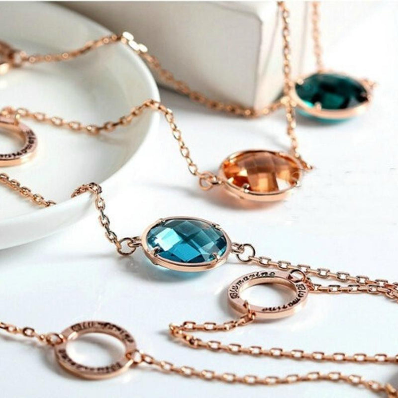 Multicolor Cubic Zircon Langketten Halskette