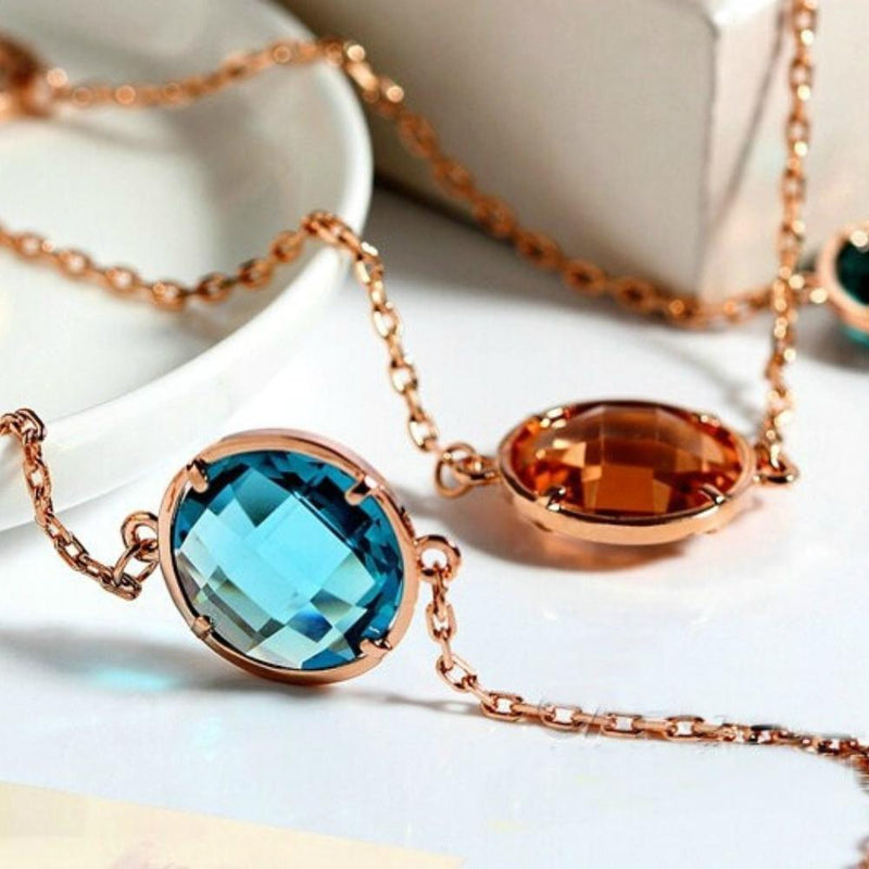 Multicolor Cubic Zircon Langketten Halskette