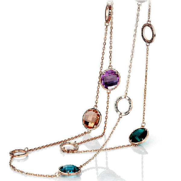 Multicolor Cubic Zircon Langketten Halskette