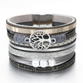Mehrschichtiger Bohemian Tree Of Life Armband Mit Geflochtener Magnetschnalle