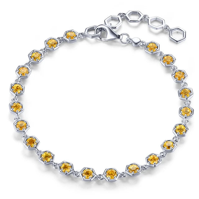 Elegantes Silberarmband mit natürlichem rotem Granatstein - 3,2 Karat - Januar-Geburtsstein - Klassischer und romantischer Damenschmuck aus 925er Silber