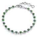 Elegantes Silberarmband mit natürlichem rotem Granatstein - 3,2 Karat - Januar-Geburtsstein - Klassischer und romantischer Damenschmuck aus 925er Silber