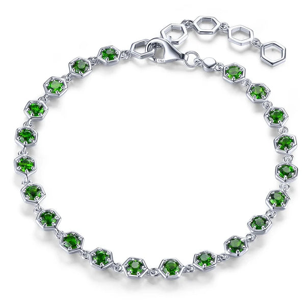 Elegantes Silberarmband mit natürlichem rotem Granatstein - 3,2 Karat - Januar-Geburtsstein - Klassischer und romantischer Damenschmuck aus 925er Silber