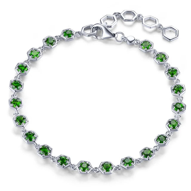 Elegantes Silberarmband mit natürlichem rotem Granatstein - 3,2 Karat - Januar-Geburtsstein - Klassischer und romantischer Damenschmuck aus 925er Silber