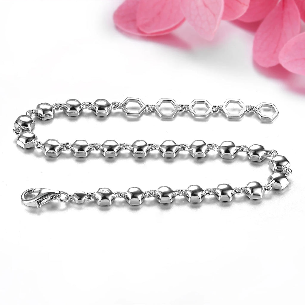 Elegantes Silberarmband mit natürlichem rotem Granatstein - 3,2 Karat - Januar-Geburtsstein - Klassischer und romantischer Damenschmuck aus 925er Silber