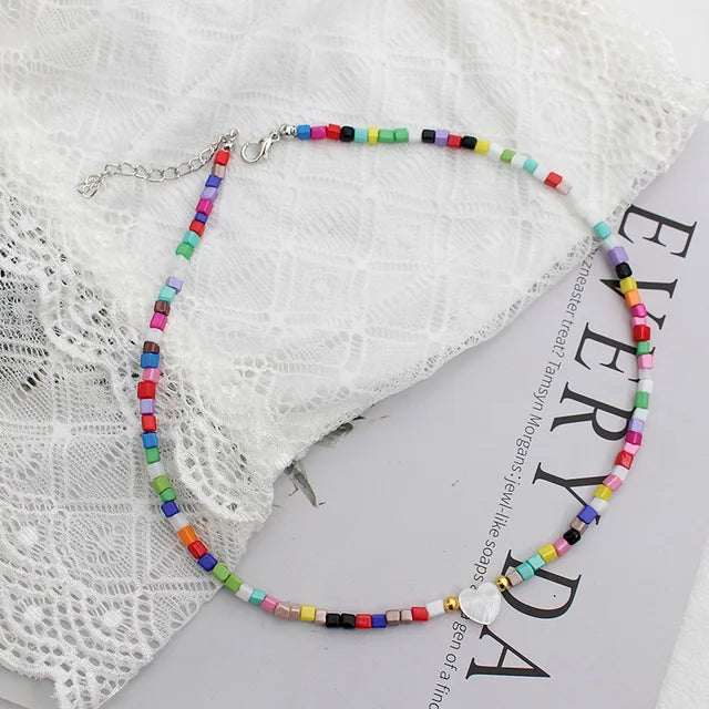 Bunte Sommerhalsketten | Bohemian Sommerhalskette | Handgefertigte Sommerhalskette