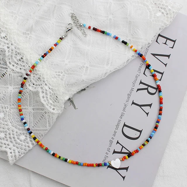 Bunte Sommerhalsketten | Bohemian Sommerhalskette | Handgefertigte Sommerhalskette