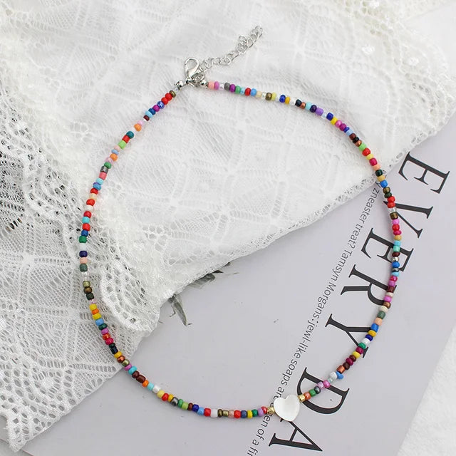 Bunte Sommerhalsketten | Bohemian Sommerhalskette | Handgefertigte Sommerhalskette