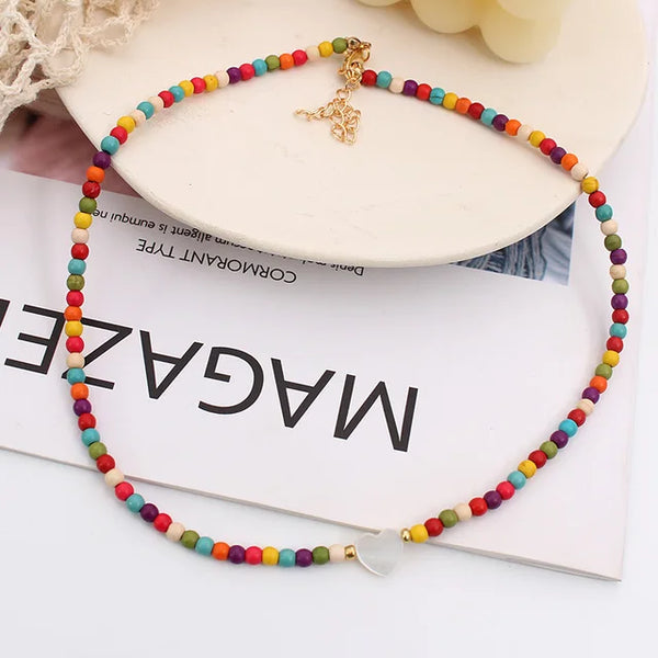 Bunte Sommerhalsketten | Bohemian Sommerhalskette | Handgefertigte Sommerhalskette