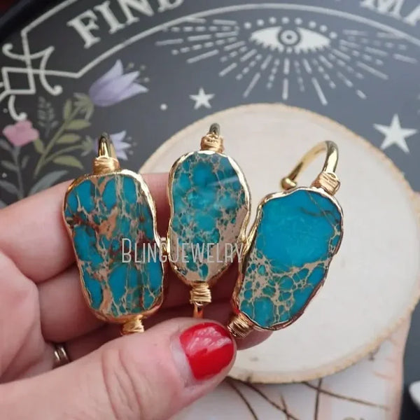 Blauer Ocean Jasper Armband | Grüne Jasper Armbänder | Ocean Jasper Schmuck