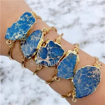 Blauer Ocean Jasper Armband | Grüne Jasper Armbänder | Ocean Jasper Schmuck