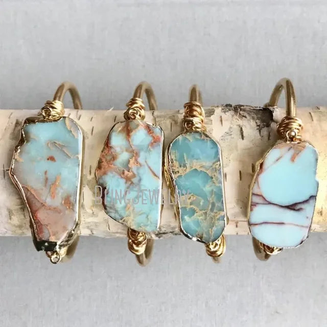 Blauer Ocean Jasper Armband | Grüne Jasper Armbänder | Ocean Jasper Schmuck