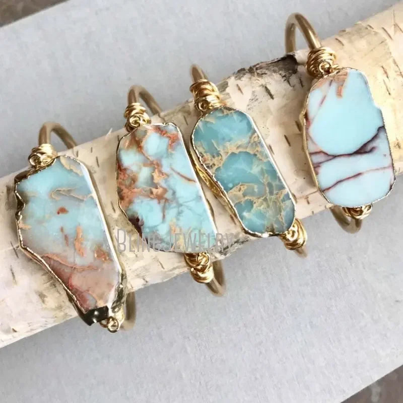 Blauer Ocean Jasper Armband | Grüne Jasper Armbänder | Ocean Jasper Schmuck