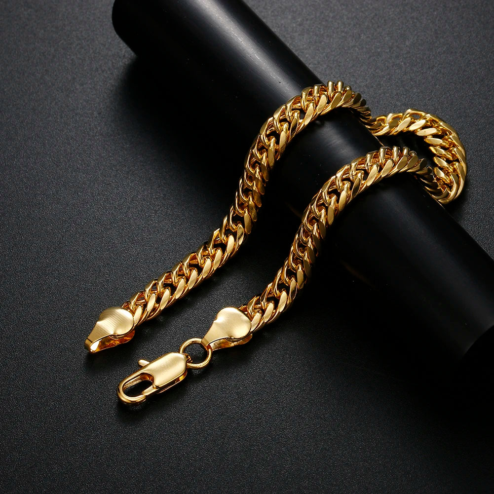 Hochwertige Armbänder aus 18 Karat Gold mit geometrischer Kette und 925er Stempel Silber für Damen und Herren - Modeaccessoires für Hochzeit und Party - Schmuck