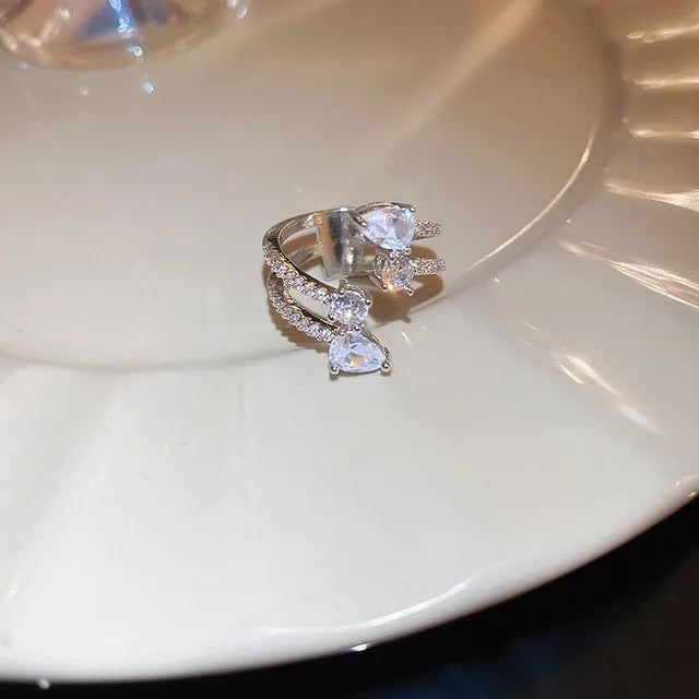 Damenringe Schmuck | Herz Hochzeitsring | Ringe Damen Herz | Modischer Ring | Ehering