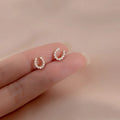 Modische 925 Silber Nadel Hufeisen Zirkon Ohrstecker für Frauen Mädchen Schmuck Accessoires Geschenke