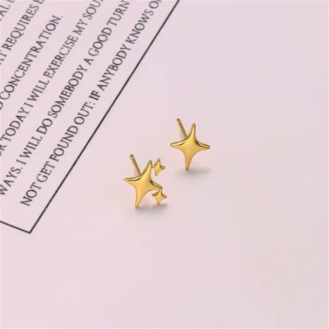 Silberne Sternschmuck Ohrringe | Asymmetrische Silberohrringe | Boucle Oreilles Étoile - Neu