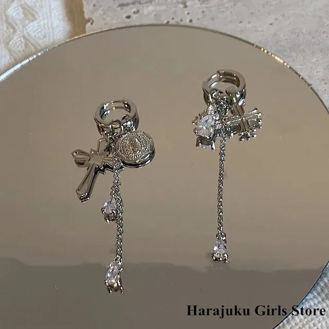 Silberfarbener Metallschmuck für Emo-Accessoires | Ästhetische Egirl-Accessoires