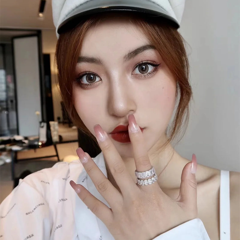 Hochwertiger 925 Silber Zirkonia Verlobungsschmuck | 925 Silber Steinring | Roségold Ring 925