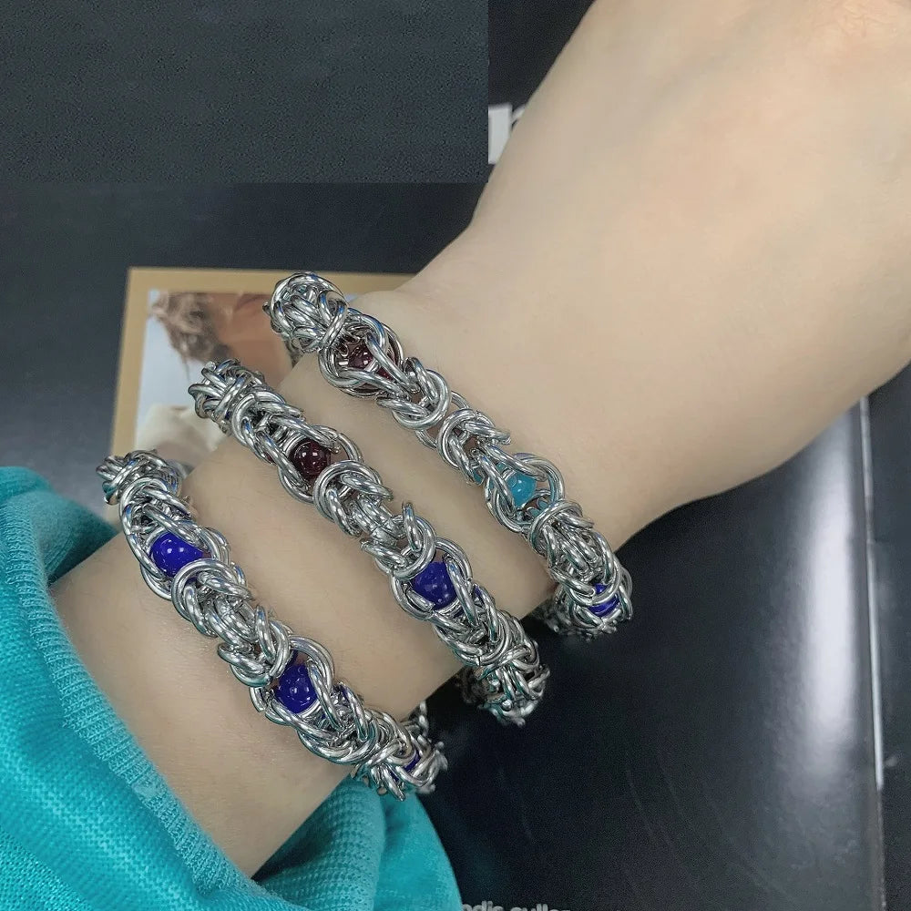 Byzanz-Kettenarmband aus Edelstahl