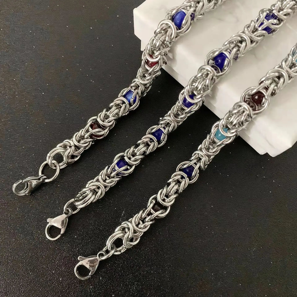 Byzanz-Kettenarmband aus Edelstahl