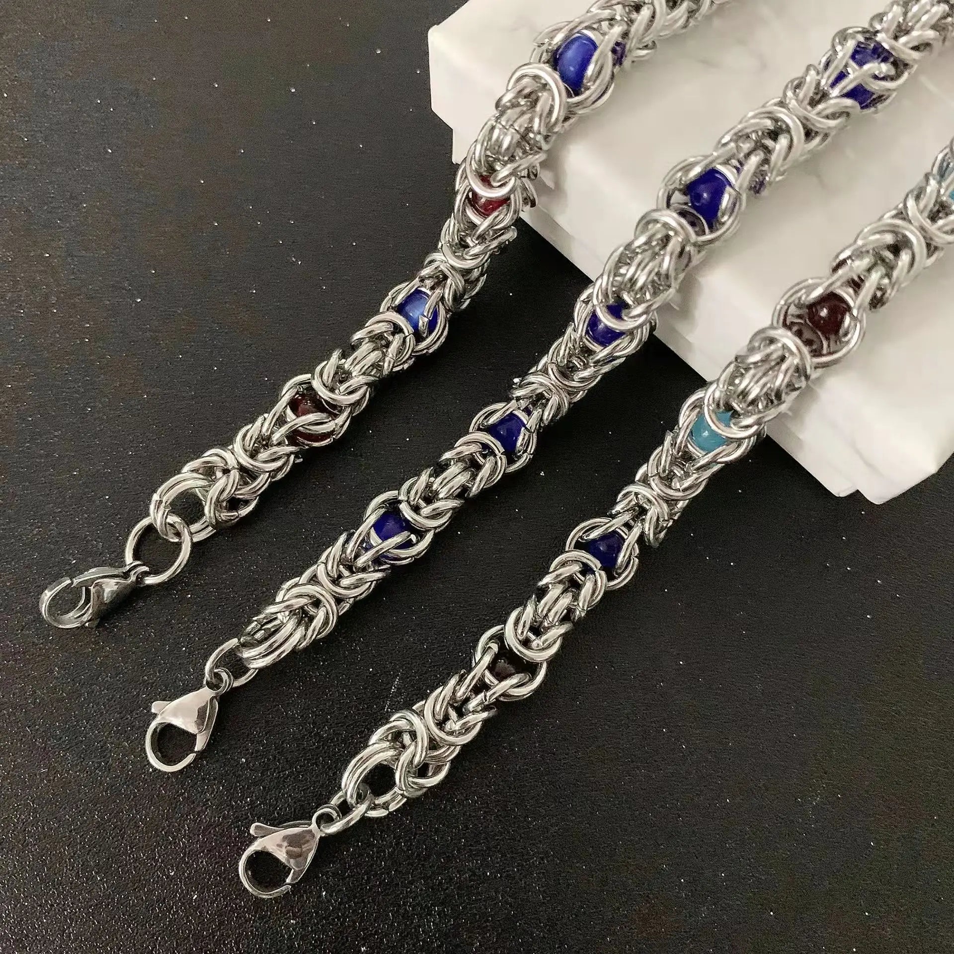 Byzanz-Kettenarmband aus Edelstahl