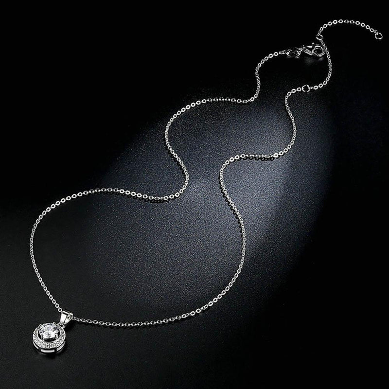 Nordstern Heller Kubischer Zirkon Runde Anhänger Halskette