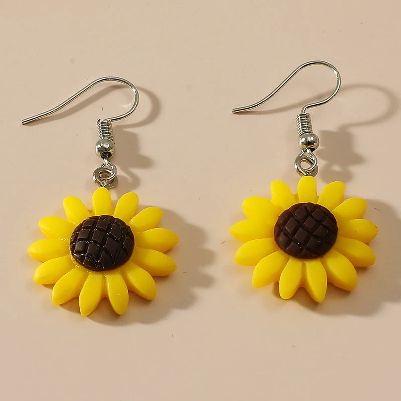 Bohemian Sunflower Earrings | Dangle Earrings for Women