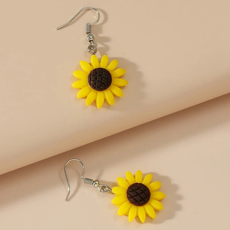 Bohemian Sunflower Earrings | Dangle Earrings for Women