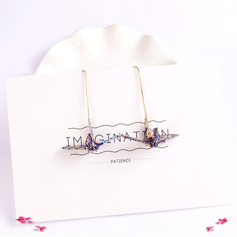 Ein Einzigartiger Papierkran Origami Ohrringe