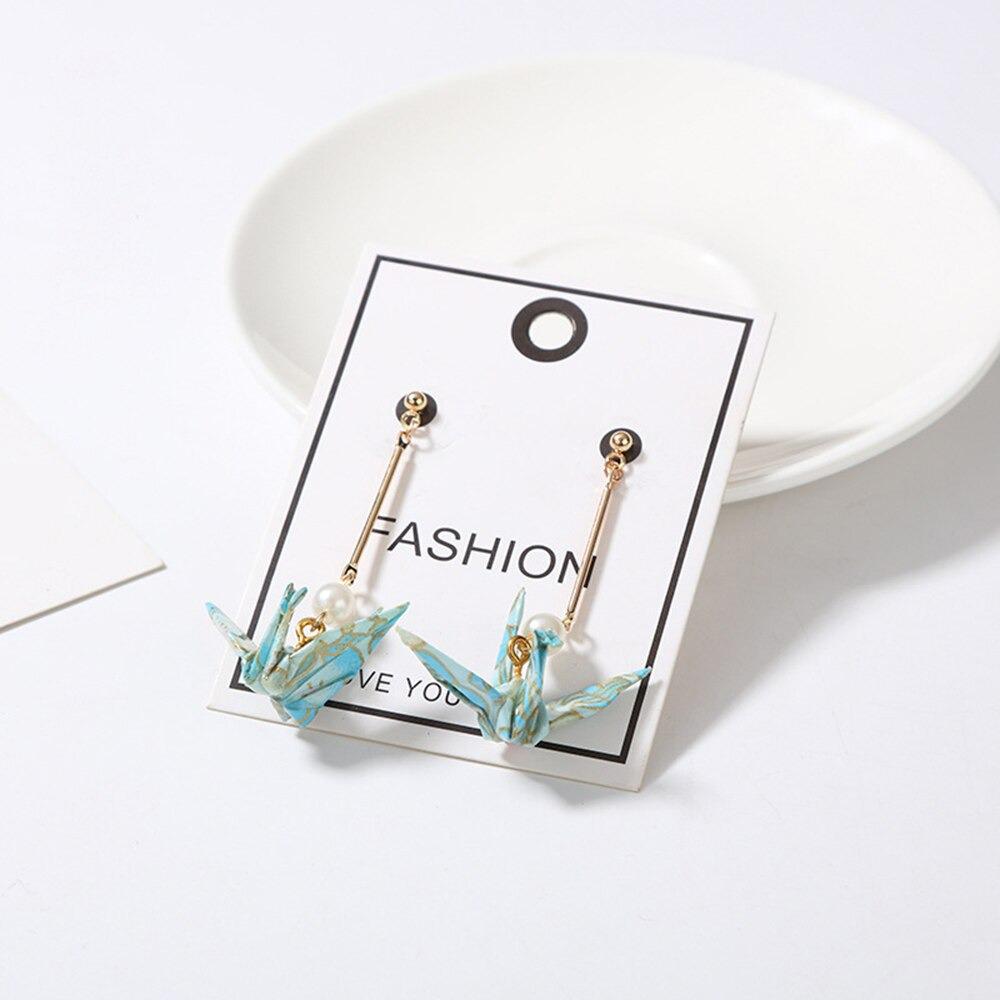 Ein Einzigartiger Papierkran Origami Ohrringe