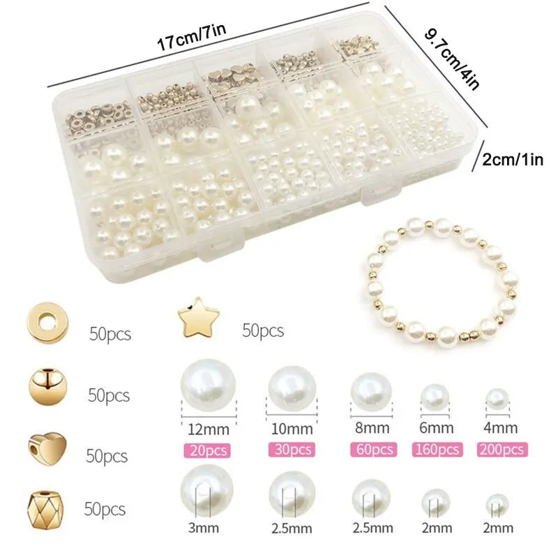 Perlen Schmuckset mit Sternperlen und Zwischenperlen für handgemachten DIY-Armband, Ohrringe und Halskette