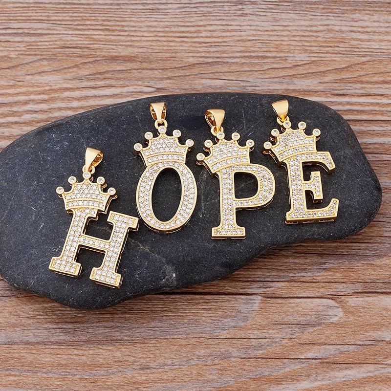 Personalisierte Zirkonkrone Eine Z Anfängliche Buchstabe Halskette