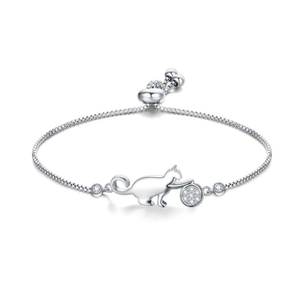 Verspieltes Kitty Charm Armband Mit Strassstein