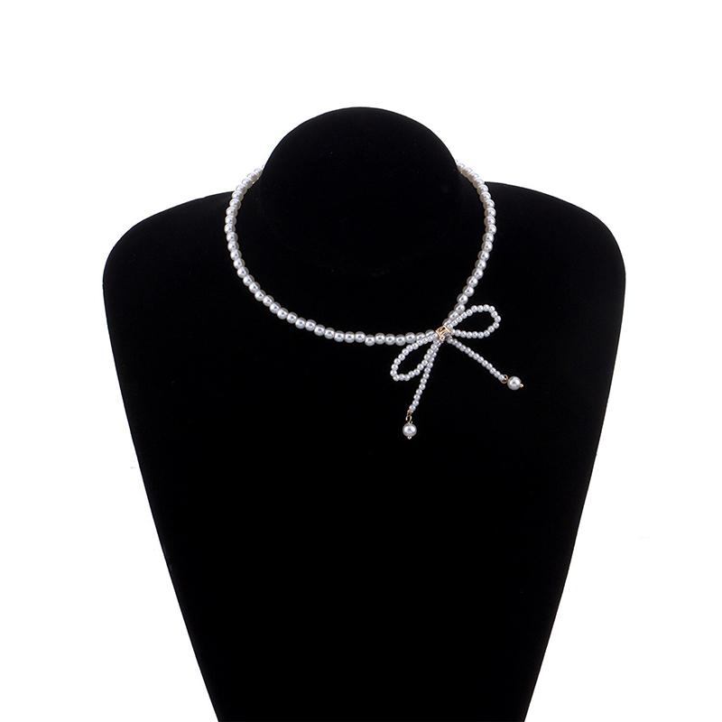 Kostbare Bowknot Perlenperlen Halskette