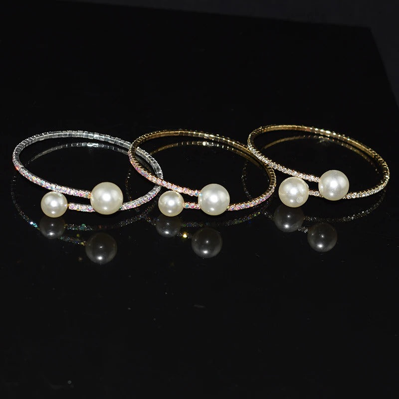 Kostbare Multi Layer Strass Perlenarmarmbänder