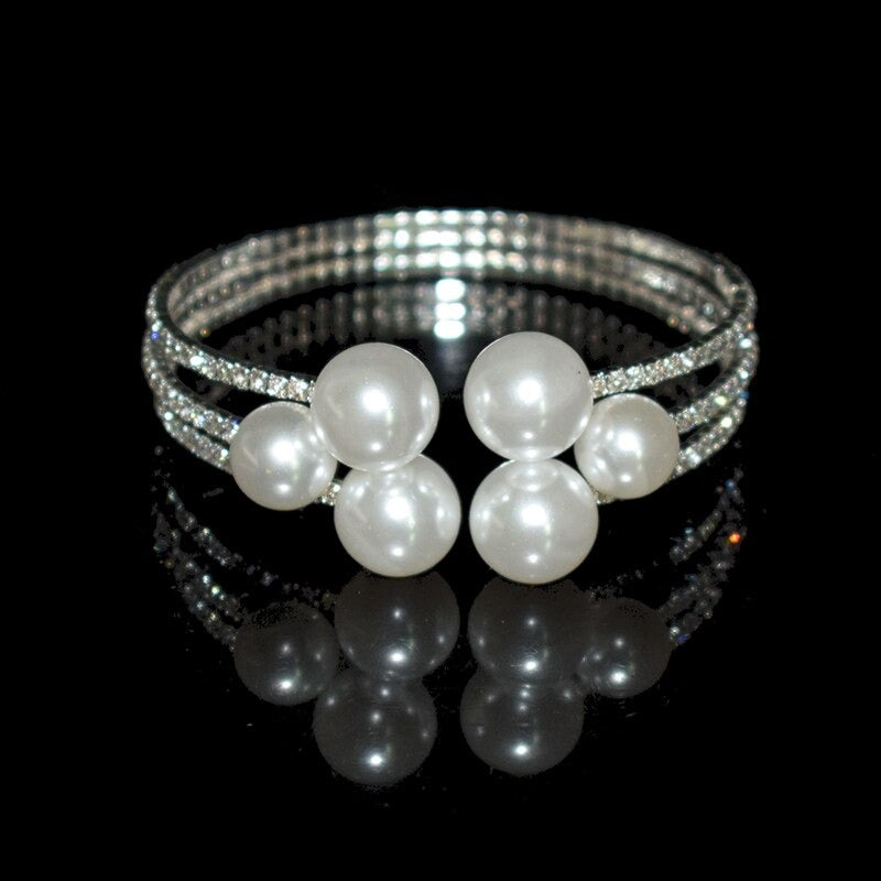 Kostbare Multi Layer Strass Perlenarmarmbänder