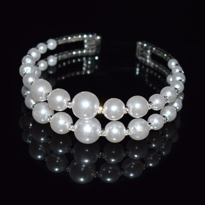 Kostbare Multi Layer Strass Perlenarmarmbänder