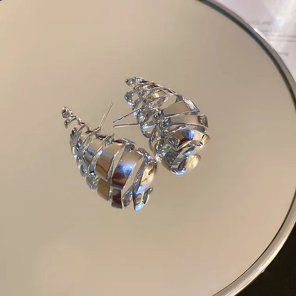 Vintage Spiral Ohrringe für Frauen - Leichte Tropfenohrringe im Punk-Stil