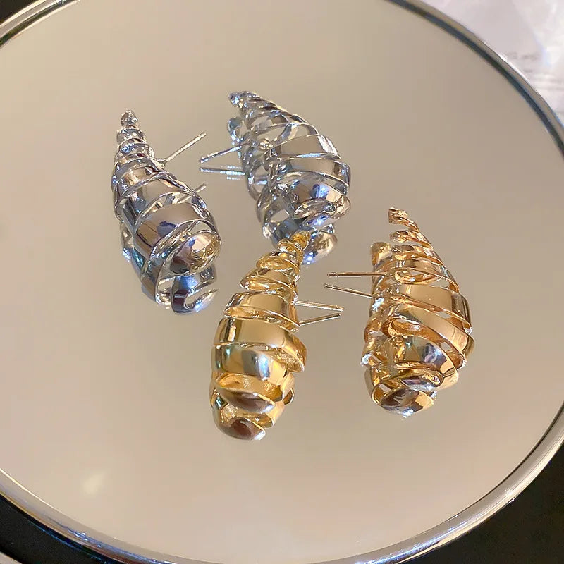 Vintage Spiral Ohrringe für Frauen - Leichte Tropfenohrringe im Punk-Stil