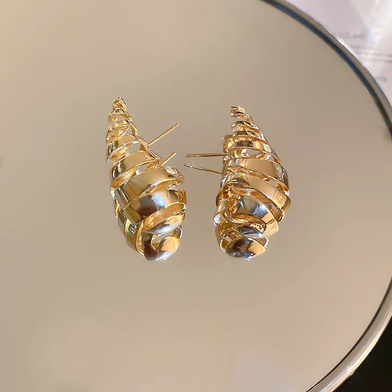Vintage Spiral Ohrringe für Frauen - Leichte Tropfenohrringe im Punk-Stil