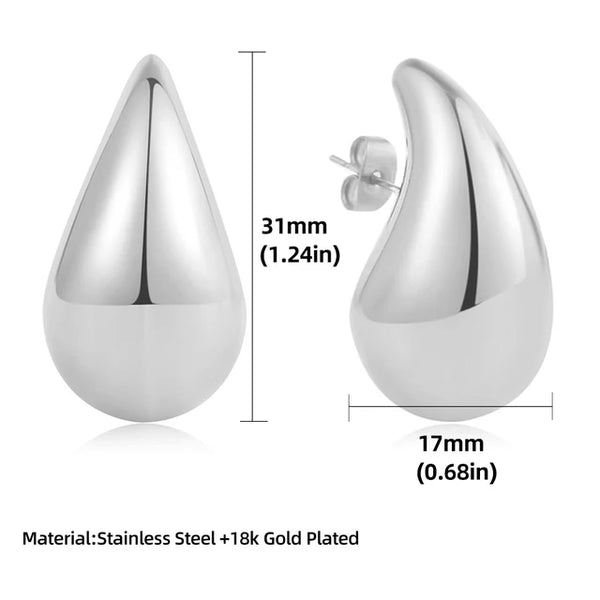 Gold Plated Exaggerate Teardrop Stud Earrings - Lightweight and Stylish